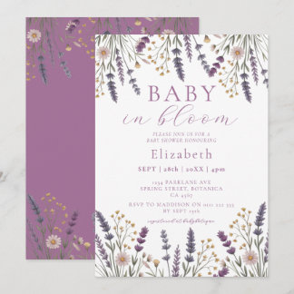 Invitation Bébé en fleurs Fleurs sauvages pastel Shower de bé