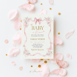 Invitation Bébé en fleurs Papillon Fleur sauvage Baby Shower