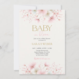 Invitation Bébé en fleurs rose sauvage Baby Shower Fille