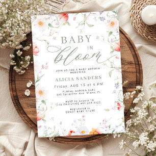 Invitation Bébé en fleurs sauvages floral bohème baby shower