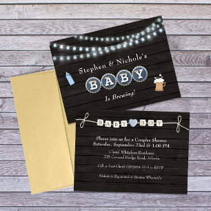 Invitation Bébé en préparation, couple attend un garçon, Baby