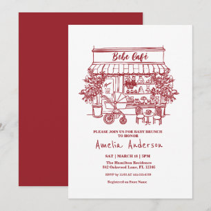 Invitation bébé en route sur le thème de la maison café BABY