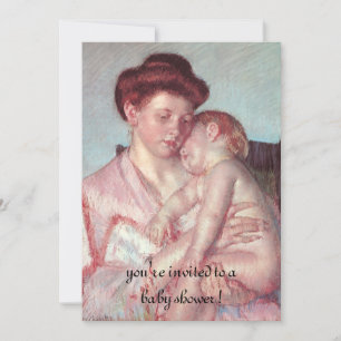 Invitation Bébé endormi par Mary Cassatt, Baby Shower Vintage