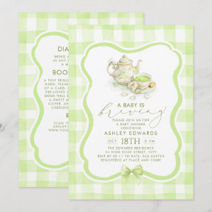 Invitation Bébé est en train de mijoter - Fête de thé pour Ba