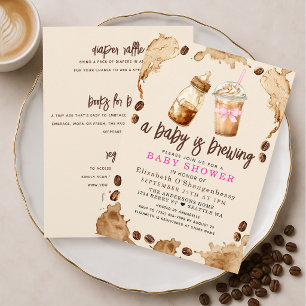 Invitation Bébé est en train de préparer du café Fille Baby S