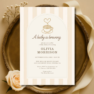 Invitation Bébé est en train de préparer un café Baby Shower
