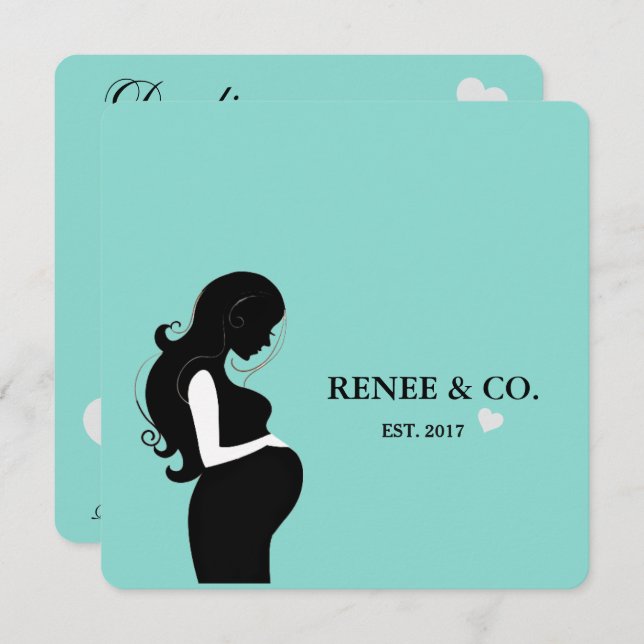 Invitation Bébé Fête de la douche Glam (Devant / Derrière)