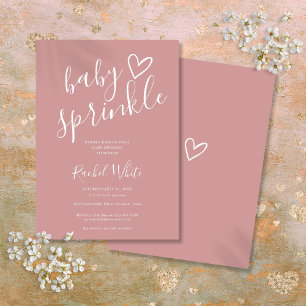 Invitation Bébé Fille Dusty Rose Baby Sprinkle Shower
