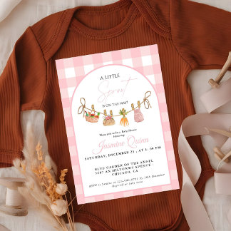 Invitation Bébé fille localement cultivé shower de petite pou