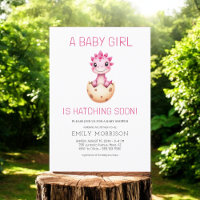 Bébé Fille Mignon Dinosaure Naîtra Bientôt Douche