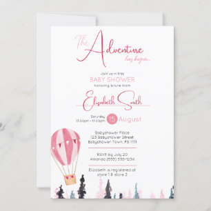 Invitation Bébé fille Rustique aventure bébé douche