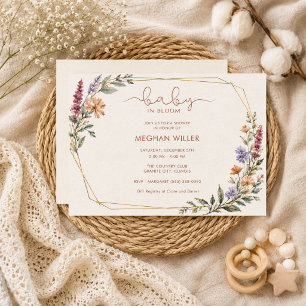 Invitation Bébé Fleur Sauvage en Fleur Fête Prénatale