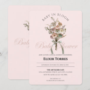 Invitation Bébé Fleur sauvage habillé dans le Baby shower Blo