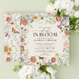 Invitation Bébé Floral Fleur sauvage en fleurs dans douche en