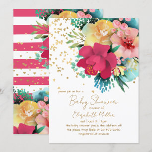 Invitation Bébé Floral Superbe Dans Le Baby shower Fleuri