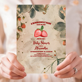 Invitation Bébé fraise Douche sucrée