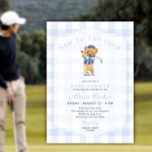 Bébé garçon golf nouveau au club shower bleu vichy