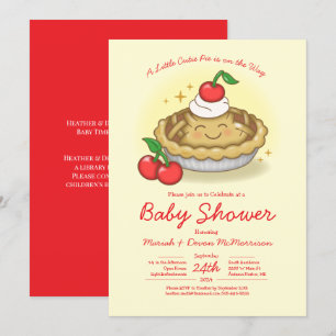 Invitation Bébé gâteau Baby Shower Cerise