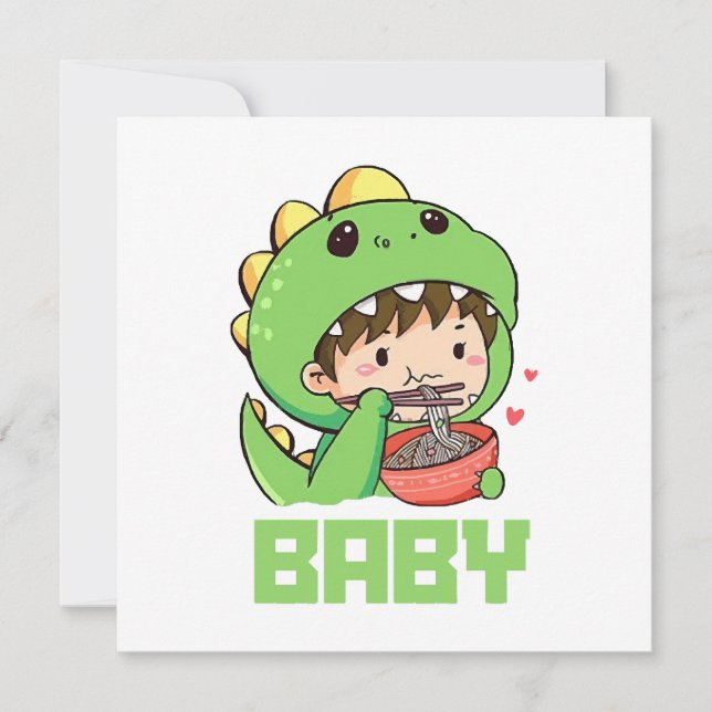Invitation bébé godzilla (Devant)