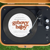 Bébé Groovy | Rétro Fête de Naissance sur Disque V