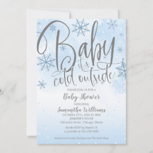 Invitation Bébé Il fait froid à l'extérieur Baby shower garço