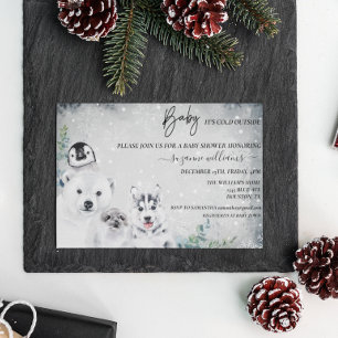 Invitation Bébé Il fait froid à l'extérieur de l'Arctique Dou