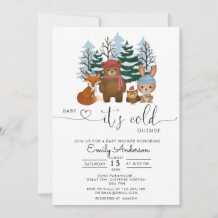 Invitation Bébé Il fait froid à l'extérieur du Baby shower bo