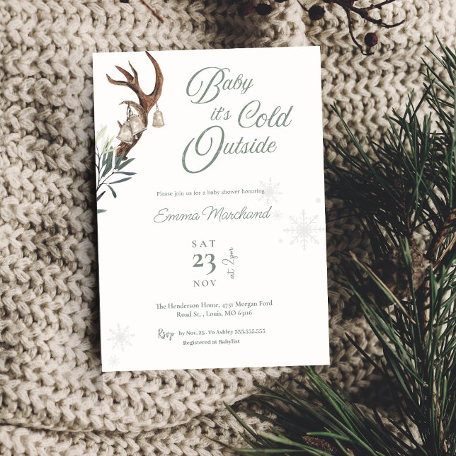 Invitation Bébé il fait froid à l'extérieur du baby shower d' (Créateur téléchargé)