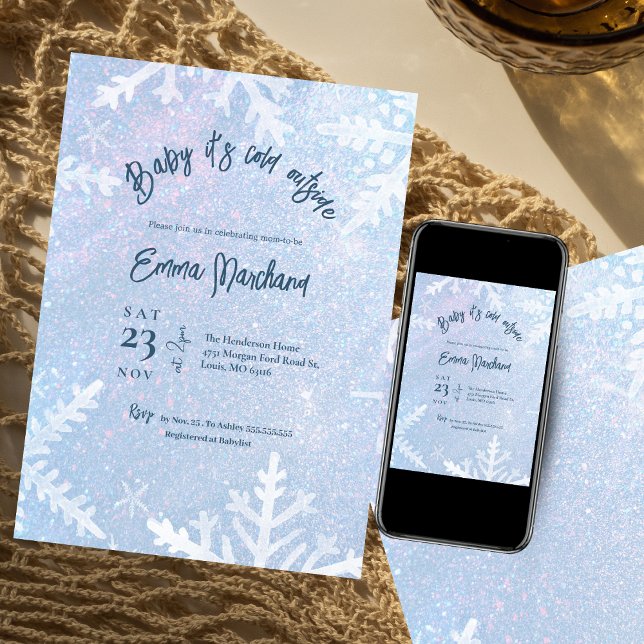 Invitation Bébé il fait froid à l'extérieur du baby shower d' (Créateur téléchargé)