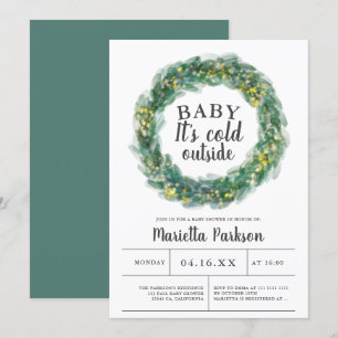 Invitation Bébé il fait froid à l'extérieur du baby shower de