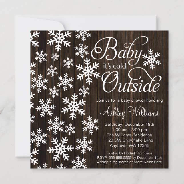 Invitation Bébé il fait froid à l'extérieur du Baby shower en (Devant)