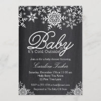Bébé Il fait froid Baby shower dehors sur Chalkboa