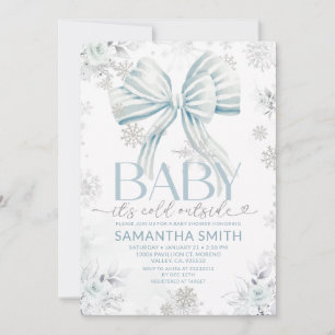 Invitation Bébé il fait froid dehors Arc bleu hivernal Baby S
