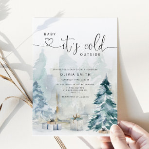 Invitation Bébé il fait froid dehors baby shower