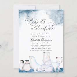 Invitation Bébé Il fait froid dehors Baby shower d'animaux d'