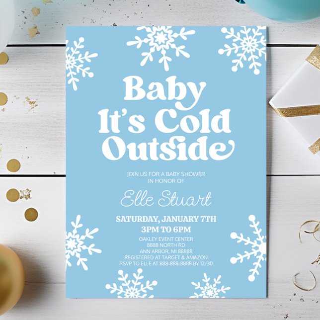 Invitation Bébé Il fait froid dehors Baby shower de flocons d (Créateur téléchargé)