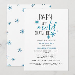 Invitation Bébé Il fait froid dehors Baby shower de Noël