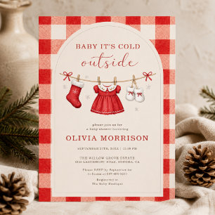 Invitation Bébé, il fait froid dehors, Baby Shower de Noël
