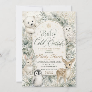 Invitation Bébé, il fait froid dehors, Baby Shower d'hiver
