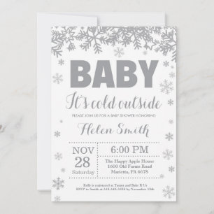 Invitation Bébé il fait froid dehors Baby Shower d'hiver