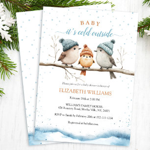 Invitation Bébé il fait froid dehors, Baby shower d'hiver