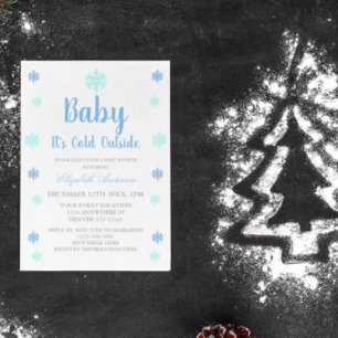 Invitation Bébé Il fait froid dehors Baby shower d'hiver garç