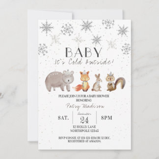 Invitation Bébé Il fait froid dehors, Baby shower d'hiver Inv