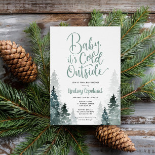 Invitation Bébé il fait froid dehors Baby Shower hivernal en