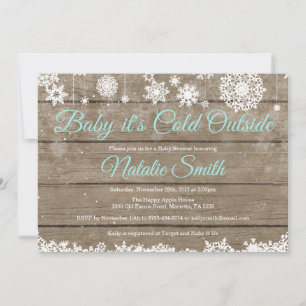 Invitation Bébé il fait froid dehors Baby Shower hivernal rus