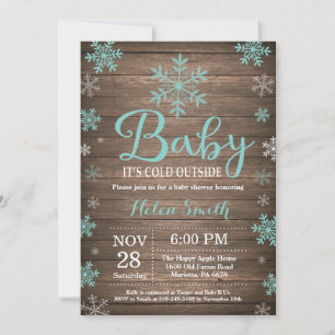 Invitation Bébé il fait froid dehors Baby Shower hivernal rus