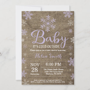Invitation Bébé il fait froid dehors Baby Shower hivernal rus