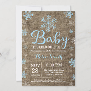 Invitation Bébé il fait froid dehors Baby Shower hivernal rus