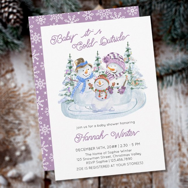 Invitation Bébé il fait froid dehors Baby shower Jolly Snowma (Créateur téléchargé)