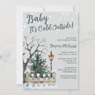 Invitation Bébé il fait froid dehors, Baby Shower sur le thèm